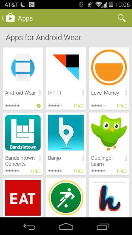 Android Wear apps